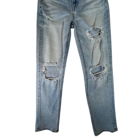 American Eagle Jeans Women 2 High Rise Distressed Mom Straight Stretch (W26 L25) - Picture 6 of 14